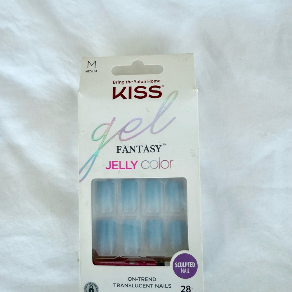 NWT KISS Gel Fantasy Jelly Light Baby Blue Nails